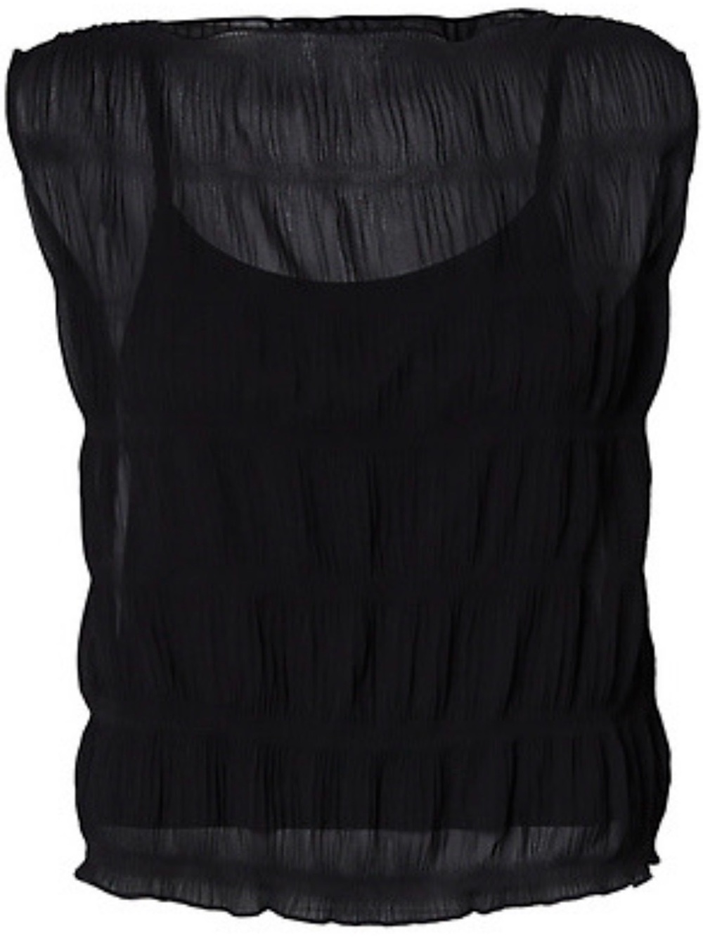 Rielle Textures Sleeveless Top Black Sheer With Camisole Women’s Large New